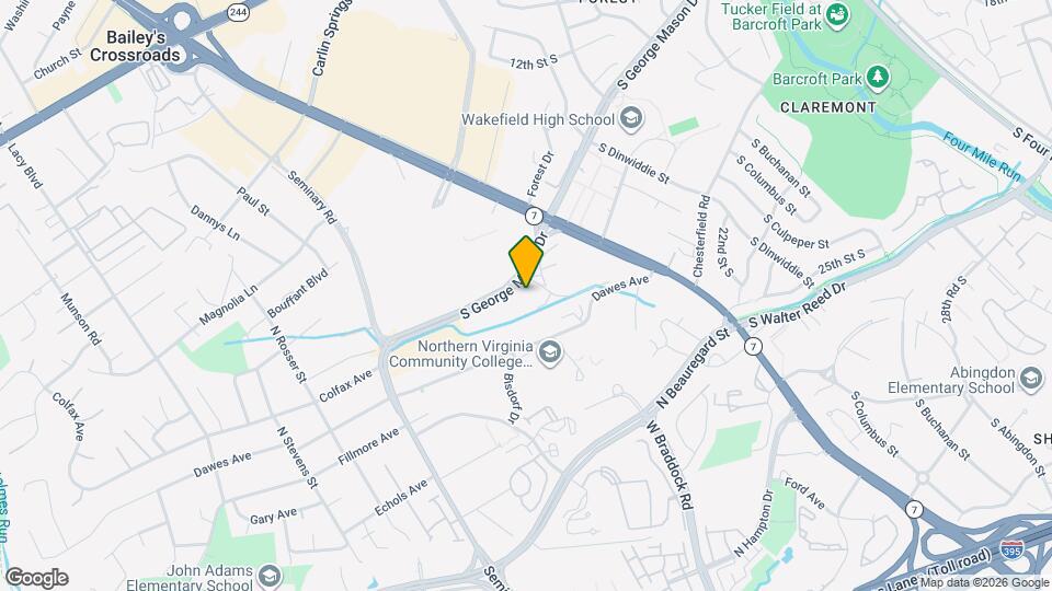 3709 S George Mason Dr, Unit T3E Map and Location Details