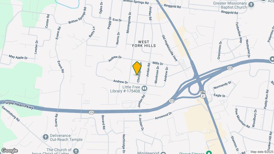 415 Christopher Dr Map and Location Details