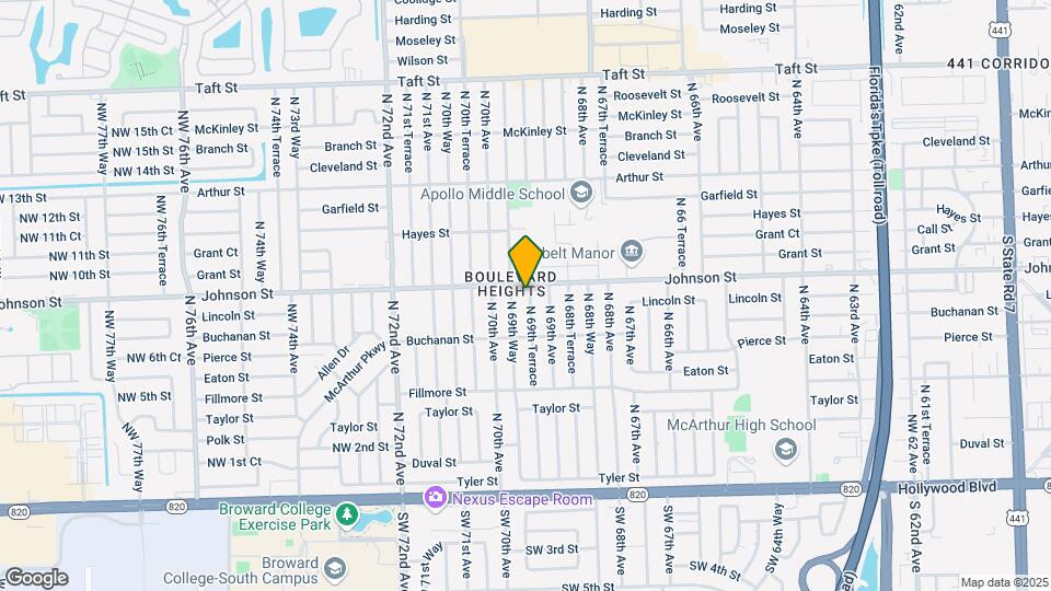 830 N 69th Terrace Mapa y Detalles de la Ubicación