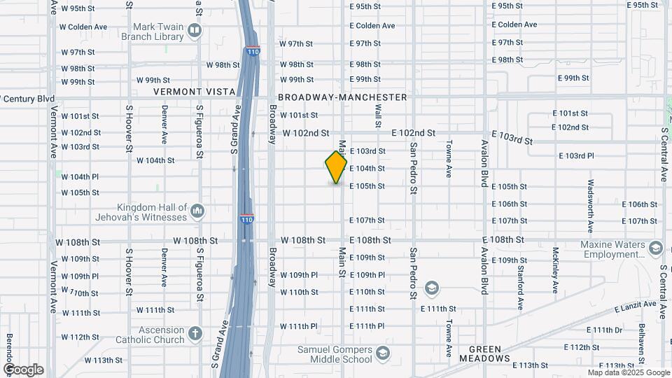 108 W 105th St Mapa y Detalles de la Ubicación