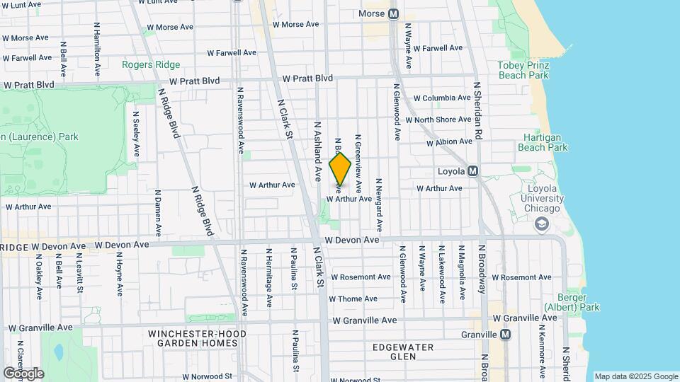 7613 N Bosworth Ave Map and Location Details