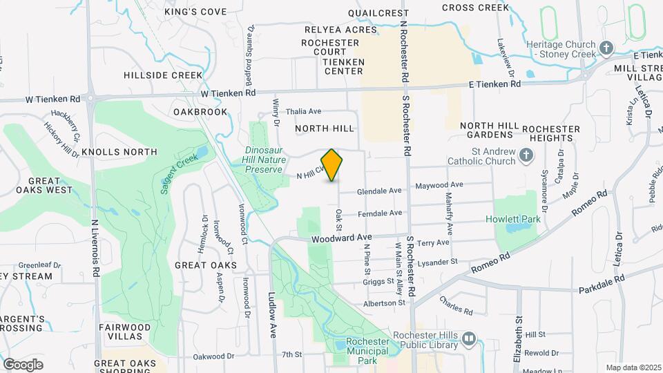 1327 N Oak St Mapa y Detalles de la Ubicación