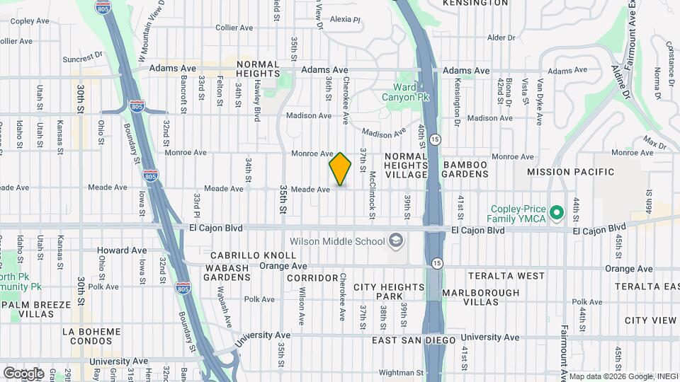 3645 Meade Ave Map and Location Details