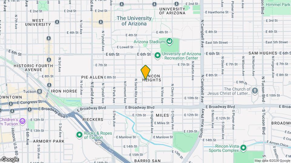 1312 E 8th St Map and Location Details