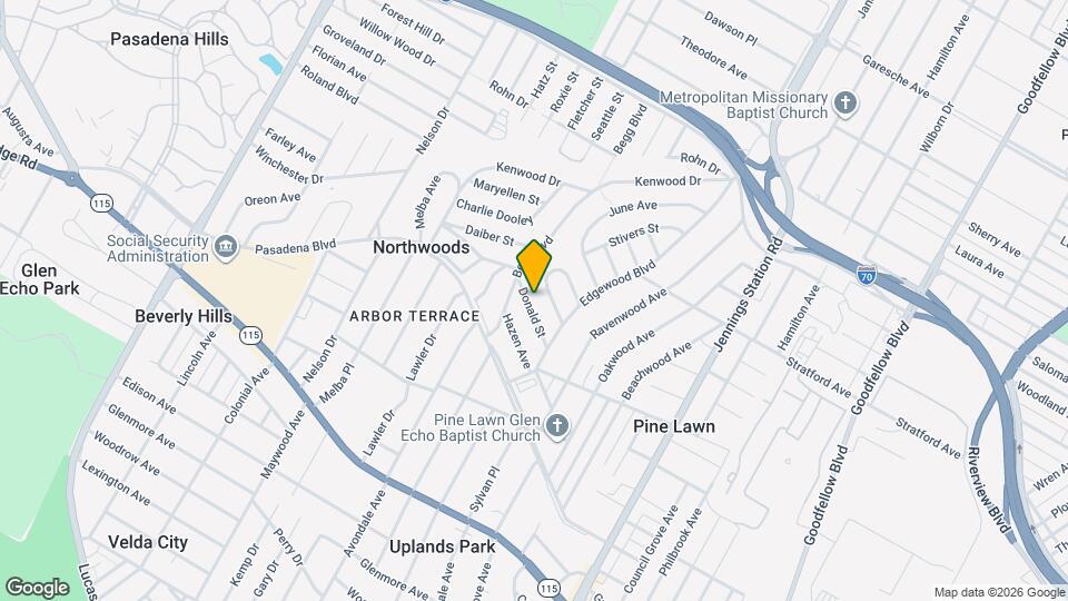 6625 Donald St Map and Location Details