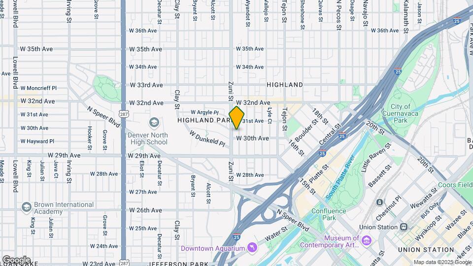 3016 Zuni St Map and Location Details