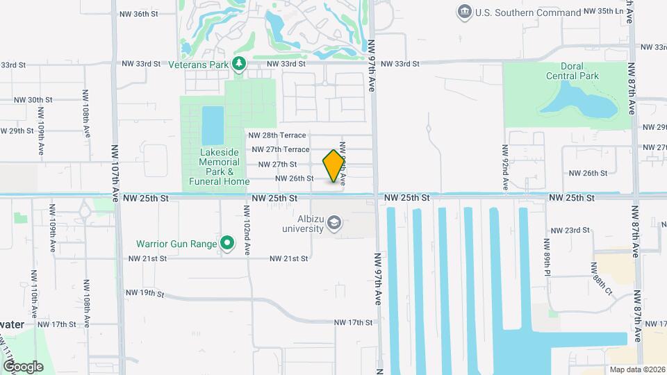 9845 NW 25th Terrace Map and Location Details