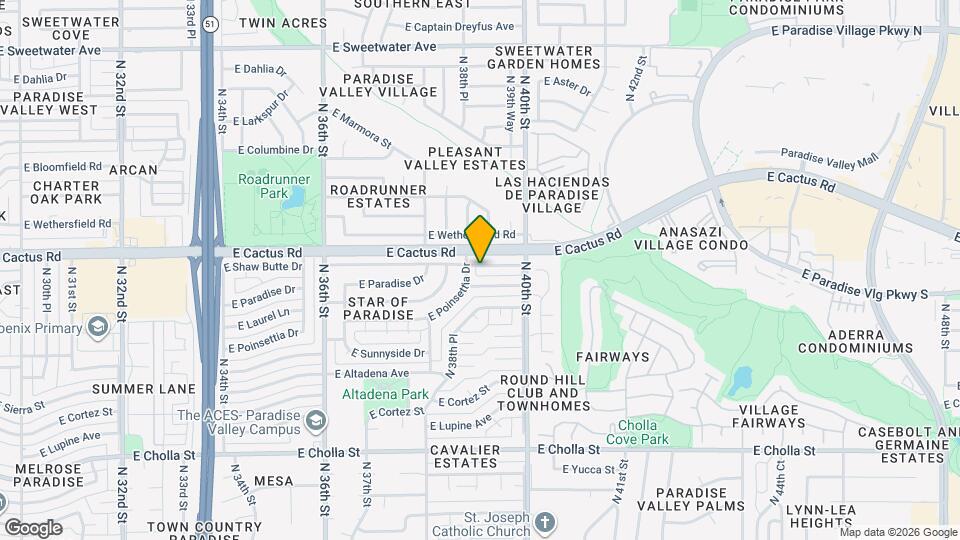 3909 E Shaw Butte Dr Map and Location Details