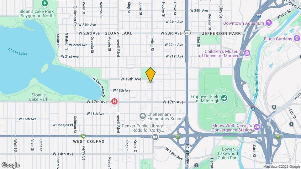 1821 Irving St Map and Location Details