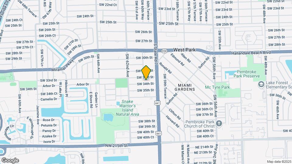 6025-6029 SW 34th St Mapa y Detalles de la Ubicación