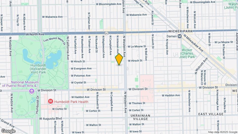 1357 N Artesian Ave, Unit 2 Map and Location Details