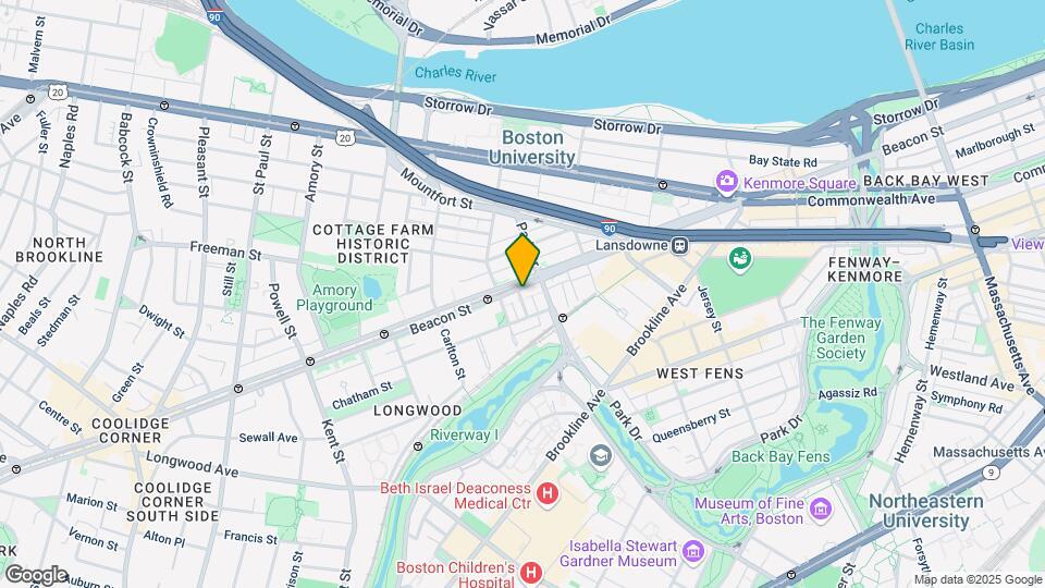 909 Beacon St, Unit A Map and Location Details