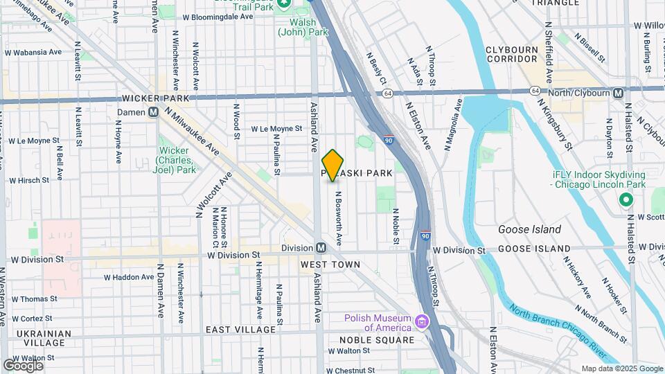 1344 N Bosworth Ave Map and Location Details