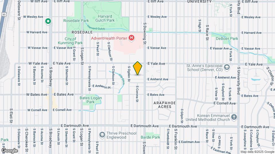 1150 E Amherst Ave Map and Location Details