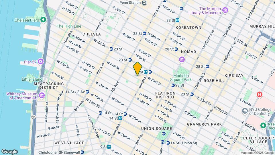 117 W 21st St Map and Location Details