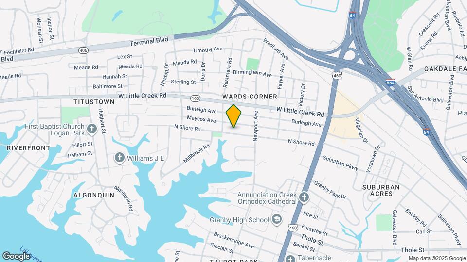 416 N Shore Rd Map and Location Details