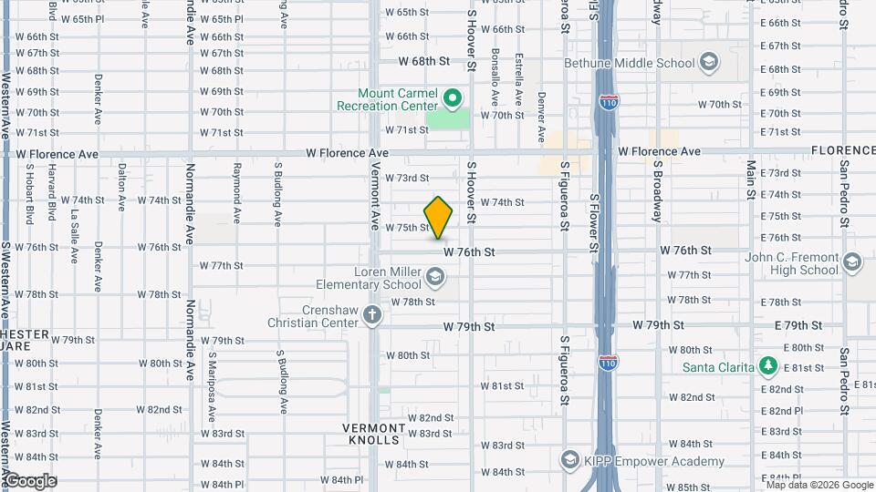 845 W 76th St Mapa y Detalles de la Ubicación