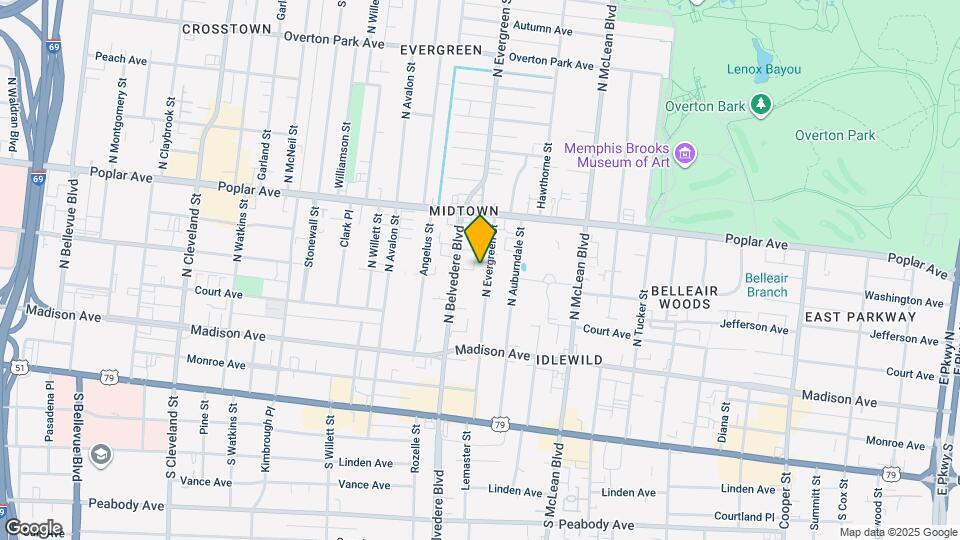 111 N Evergreen St Map and Location Details