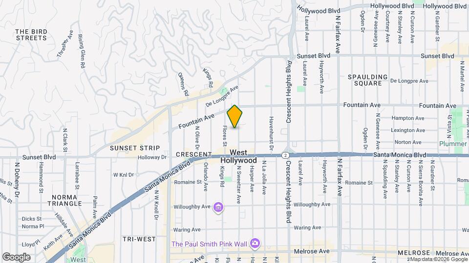 1221 N Sweetzer Ave Mapa y Detalles de la Ubicación