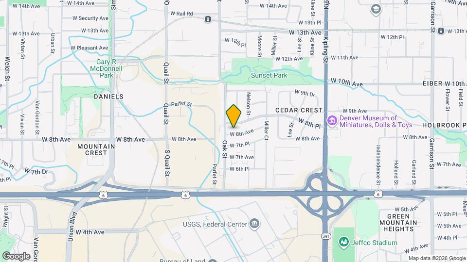 10709 W 8th Ave Map and Location Details