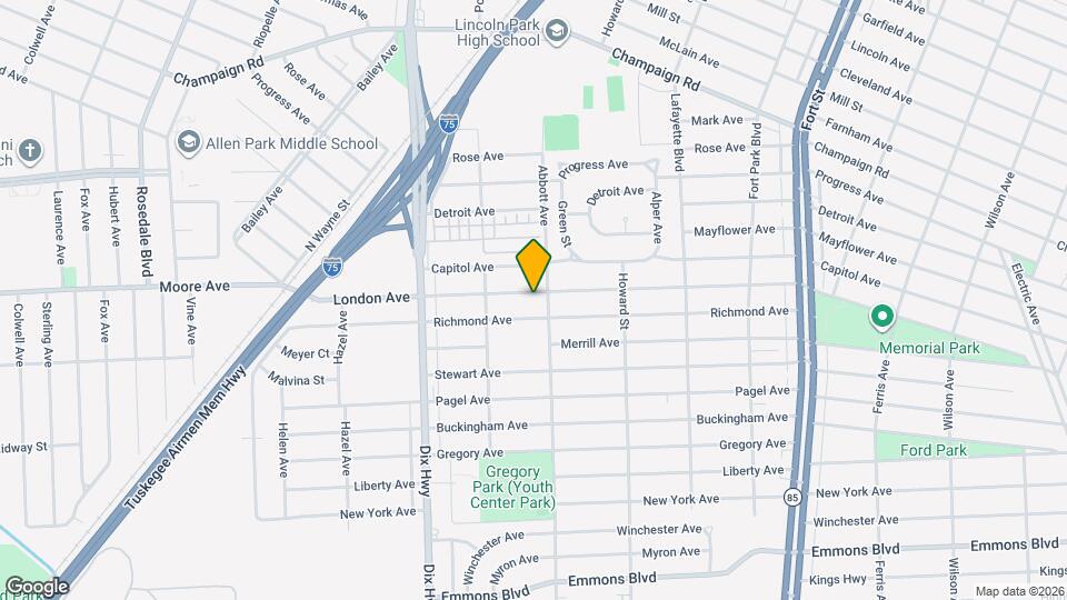 1723 London Ave Map and Location Details