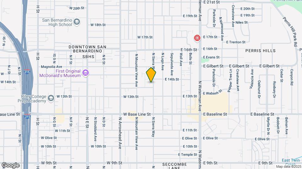 1348 N Sierra Way Map and Location Details