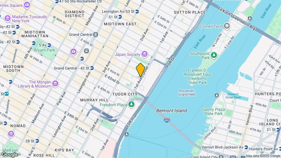 E. 44th St ,3rd Ave Mapa y Detalles de la Ubicación