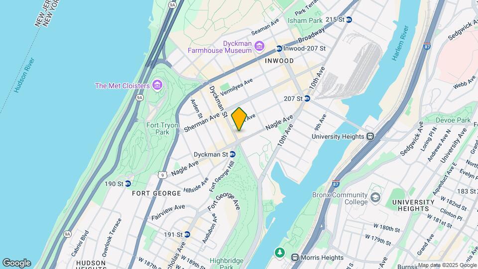 101-111 Dyckman St Mapa y Detalles de la Ubicación