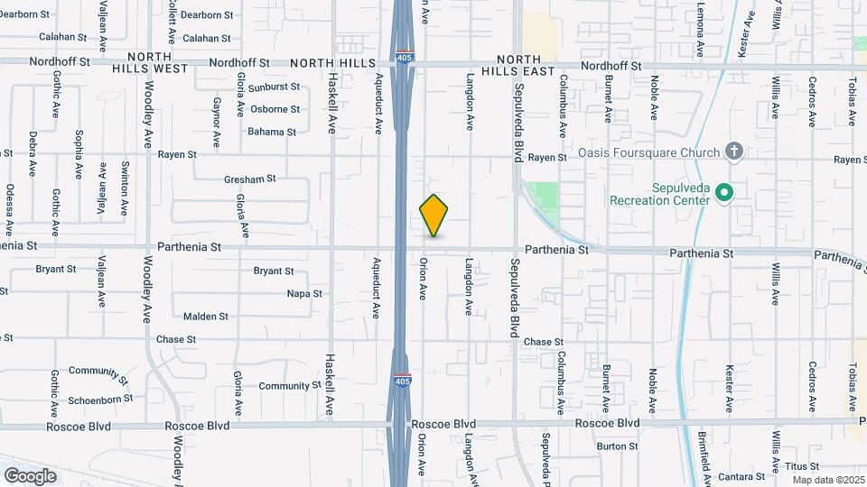 15555 Parthenia St Map and Location Details