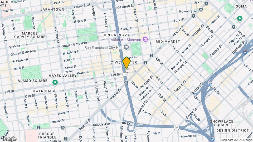 100 Van Ness Ave Mapa y Detalles de la Ubicación