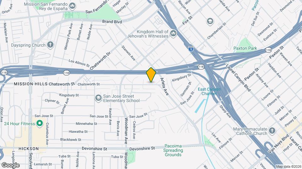 14643 Chatsworth St Map and Location Details