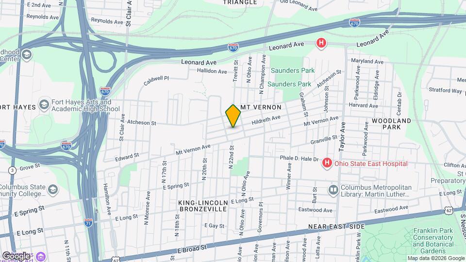 1173 Hildreth Ave Map and Location Details