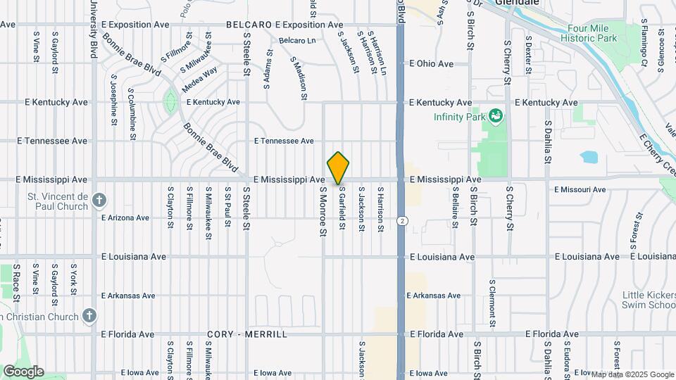1121 S Garfield St Map and Location Details