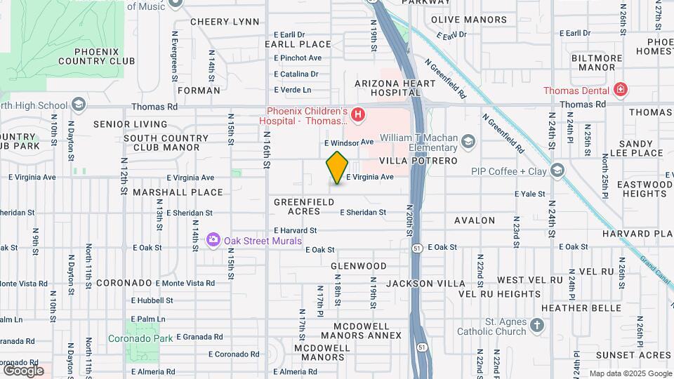 1748 E Yale St Map and Location Details