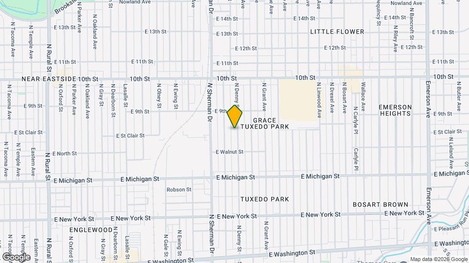 802 N Denny St Map and Location Details