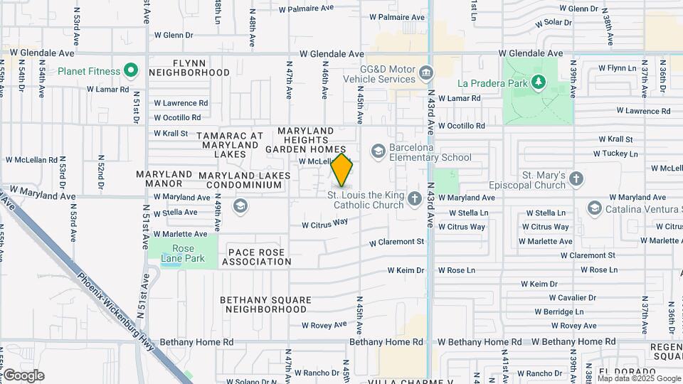 4536 W Maryland Ave Map and Location Details