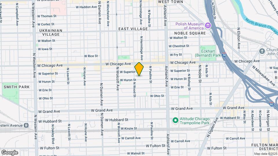 1742 W Huron St Map and Location Details