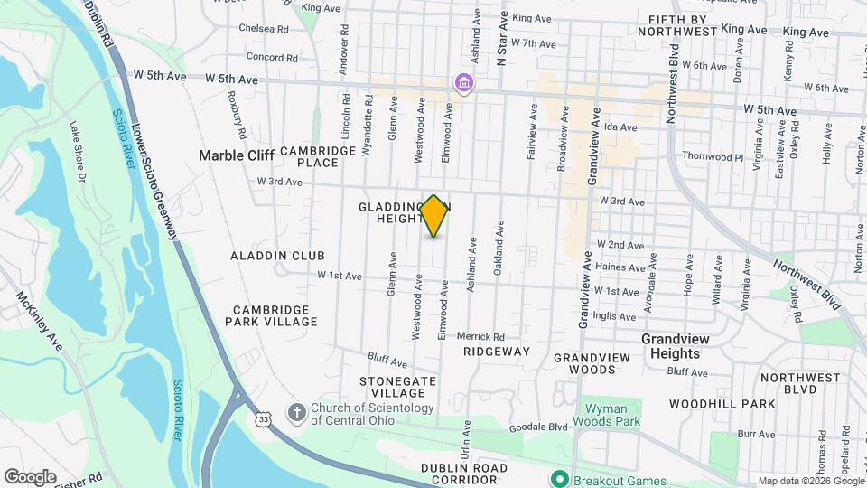 1303 Elmwood Ave Map and Location Details