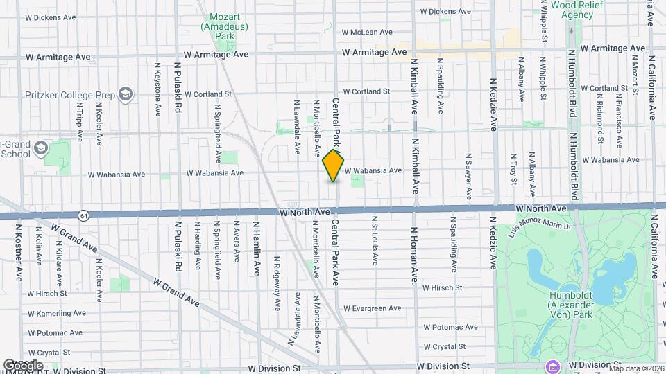 1634 N Central Park Ave Map and Location Details