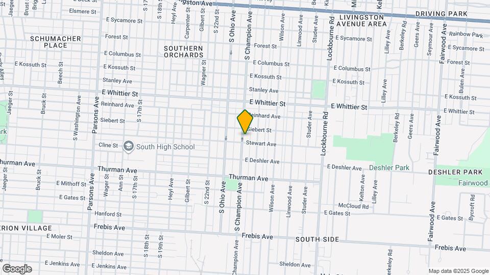 1170 S Champion Ave Map and Location Details