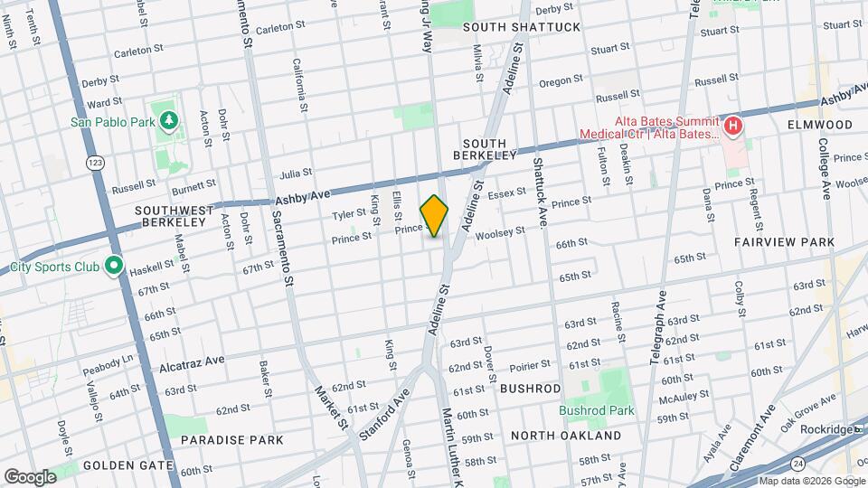 1831 Woolsey St, Unit A Map and Location Details