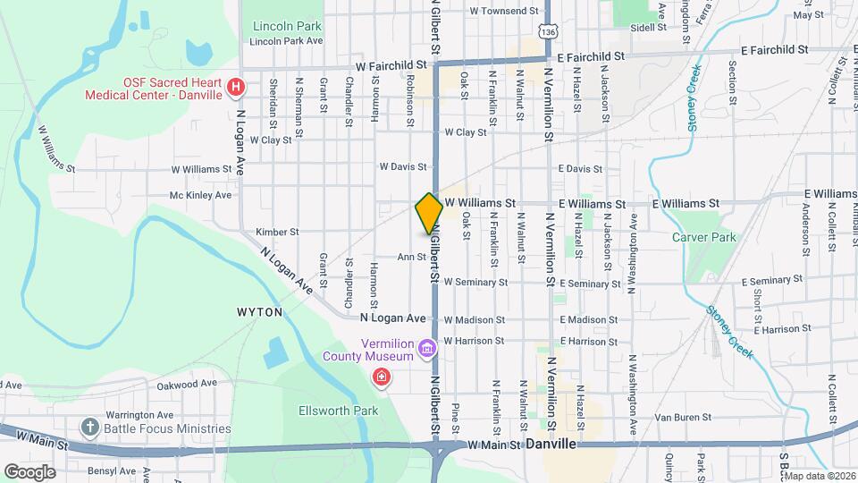 420 N Gilbert St Map and Location Details