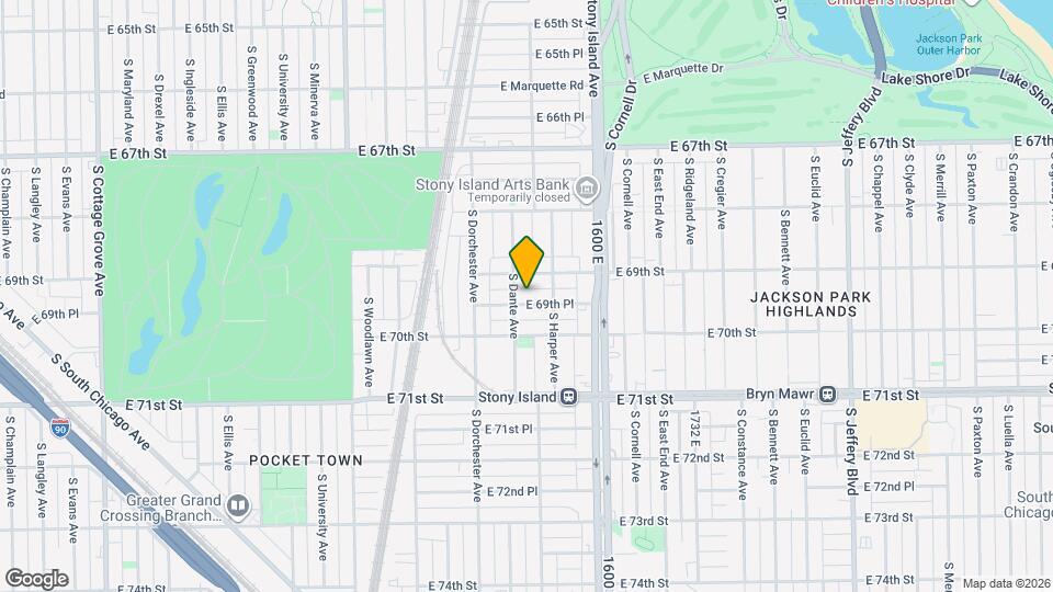 1448 E 69th Pl, Unit 2 Map and Location Details