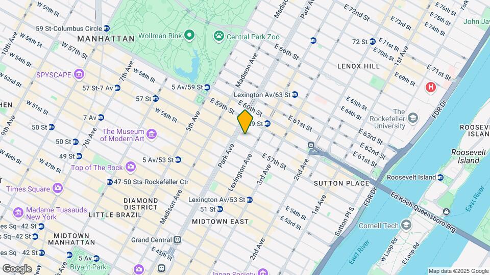 117 E 57th St Mapa y Detalles de la Ubicación