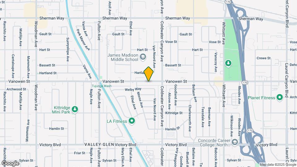 12950 Vanowen St Map and Location Details