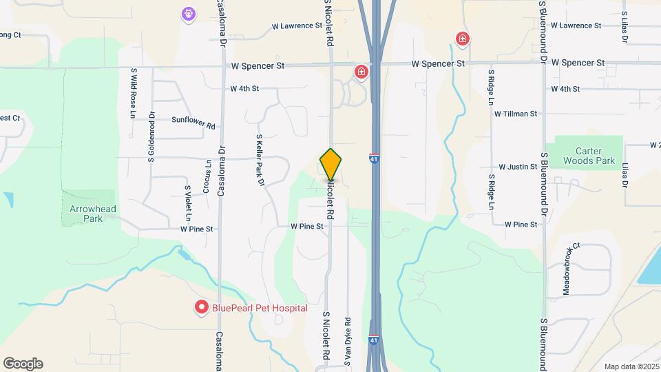 1025 S Nicolet Rd Map and Location Details