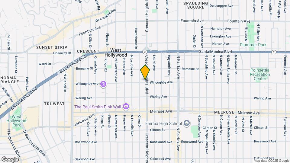 903 N Crescent Heights Blvd Map and Location Details
