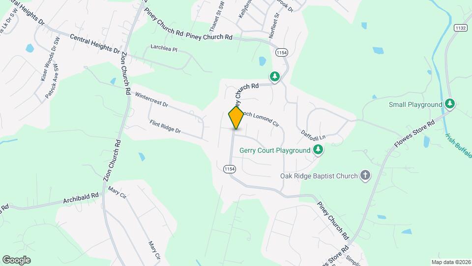 1207 Piney Church Rd Mapa y Detalles de la Ubicación