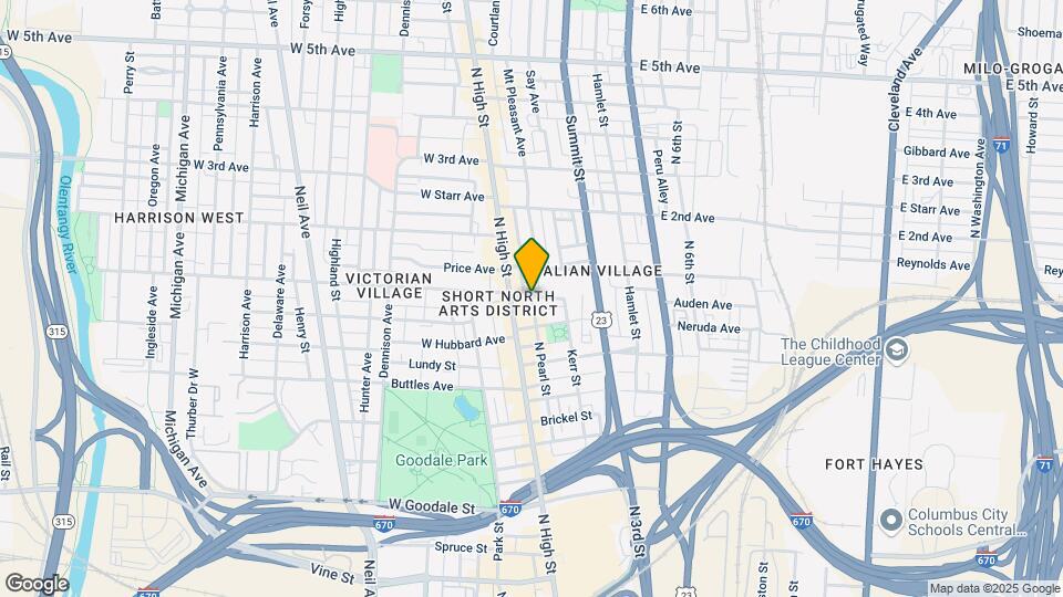 855 N Pearl St Map and Location Details