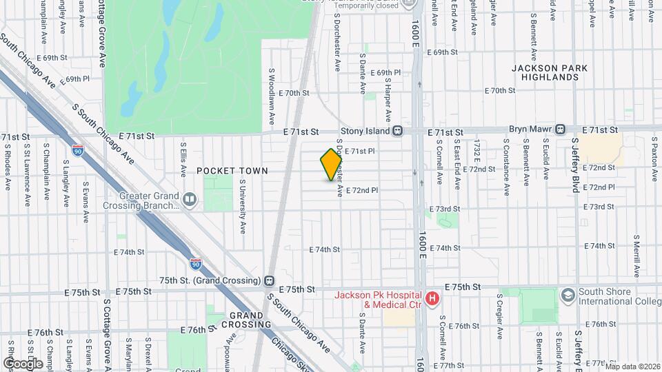 1344 E 72nd Pl Map and Location Details